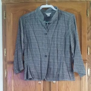 Cute jacket, black, white front button.